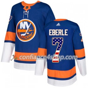 Adidas Maillot de Hockey New York Islanders Jordan Eberle 7 2017-2018 Bleu USA Flag Fashion Authentic - Homme